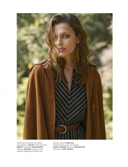 Merel Zoet luxury in the  woods for Vanitay Fair Italy, Photographer Frederico Martin, Stylist Federica Carnevali, Make-uup Giovanni Lovine, Hair Maurizio Morreale 
