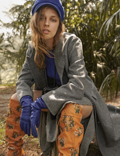 Merel Zoet luxury in the  woods for Vanitay Fair Italy, Photographer Frederico Martin, Stylist Federica Carnevali, Make-uup Giovanni Lovine, Hair Maurizio Morreale 