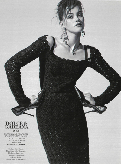 Liselotte Claerhoudt for Madame Figaro 40th anniversary issue, capture by Jean Baptise Mondino 