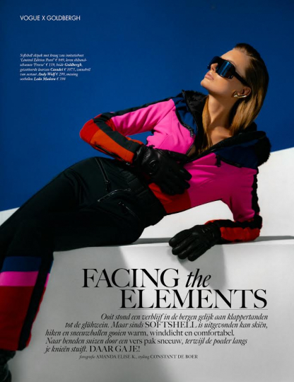 Hanna Verhees elegant ready for snow in Dutch Vogue, Photographer Amanda Elise K, Stylist constant de Boer, Hair Magdalena Loza, Make-up Laura Yard 