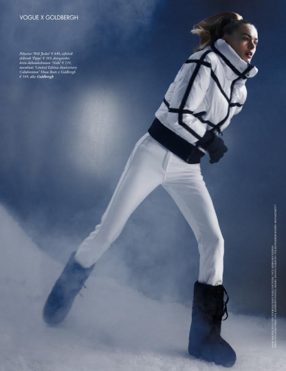 Hanna Verhees elegant ready for snow in Dutch Vogue, Photographer Amanda Elise K, Stylist constant de Boer, Hair Magdalena Loza, Make-up Laura Yard 