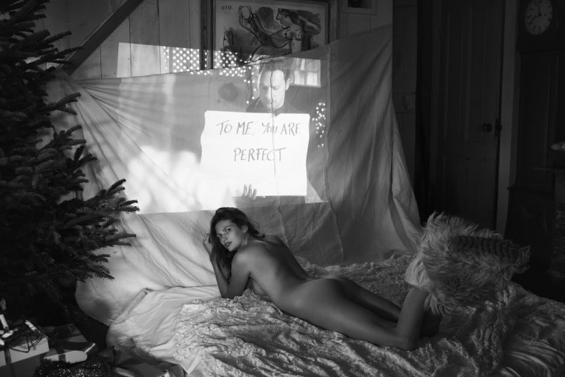 Staying home for Christmas with Bette Franke for Love Stories Intimates, captured by Paul Bellaart, Hair and make-up Elise Haman, Styling Jetteke van Lexmond 