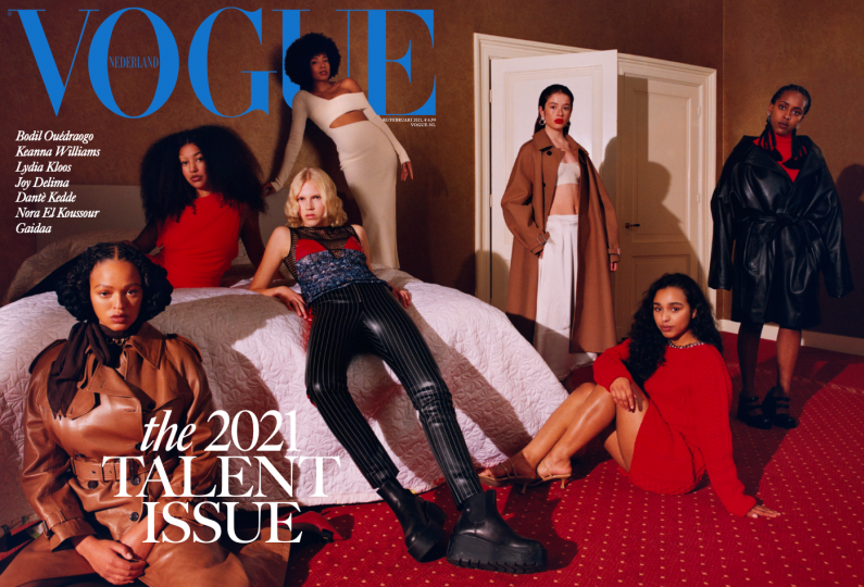 Fantastic to see Dantè Kedde surrounded by so many inspiring young people on the her 1th cover for Dutch Vogue, Photographer Julia Marino, Stylists Dimphy den Otter, Ogènda and Jos van Heel, Hair Lato 