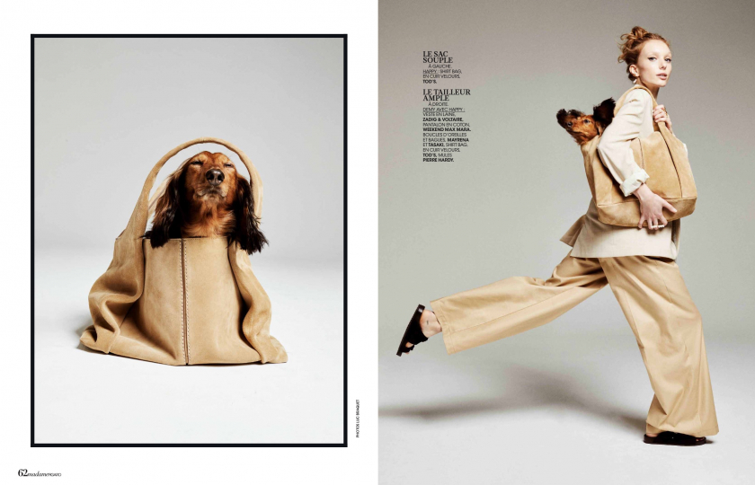 Animal lover Demy de Vries in a very cute story for Madame Figaro, Photographer Luc Braquet, Stylist Carole Matray, Make-up Maud Eigenheer, Hair Taan Doan 
