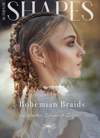 Anna-Sophia Evers with Bohemian Braids for step-by-step Shapes by Hester Werner for Authentic Beauty Concept, captured by Alek, Make-up Juliette den Ouden 