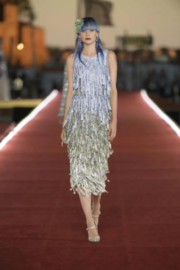 Anna-Sophia Evers for Dolce &Gabbana Alta Moda show Fall 2021 in Venice 